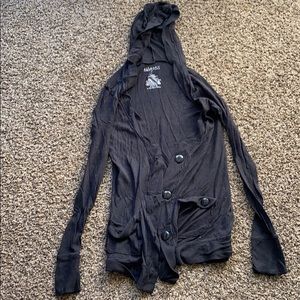 Black hooded cardigan